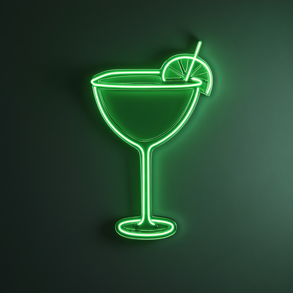 Frozen Margarita Glass - Green Neon Sign, 24 Inches