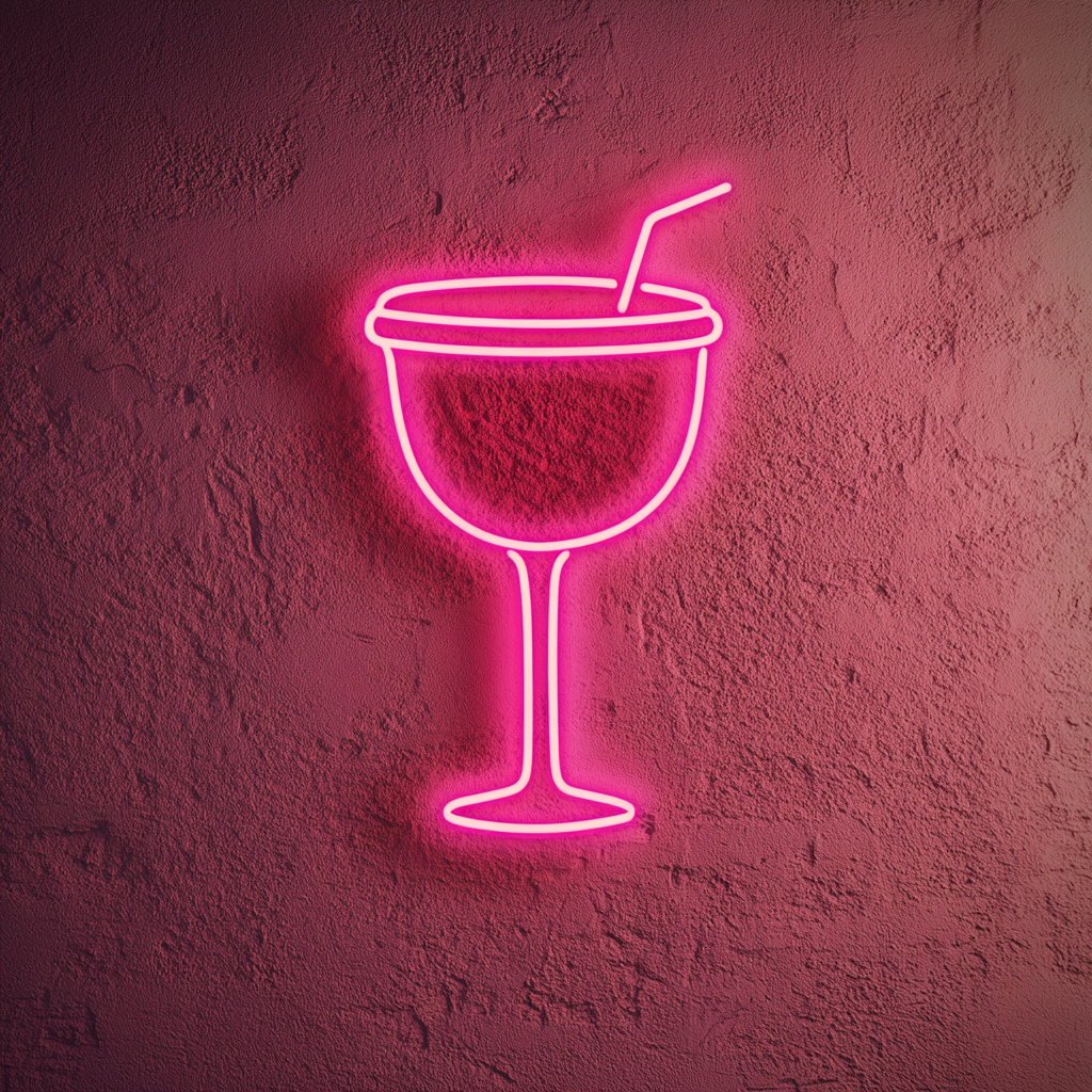 Frozen Margarita Glass - Pink Neon Sign, 24 Inches