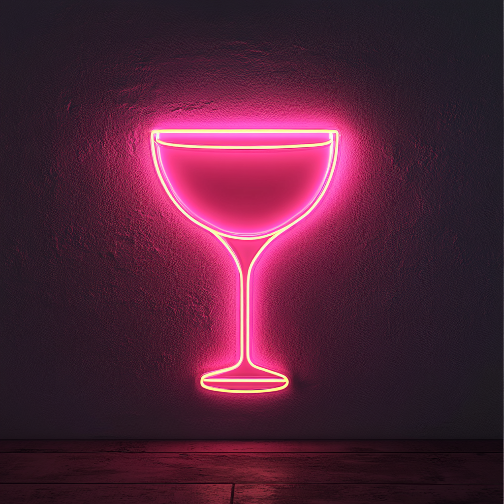 Frozen Margarita Glass - Pink Neon Sign, 24 Inches