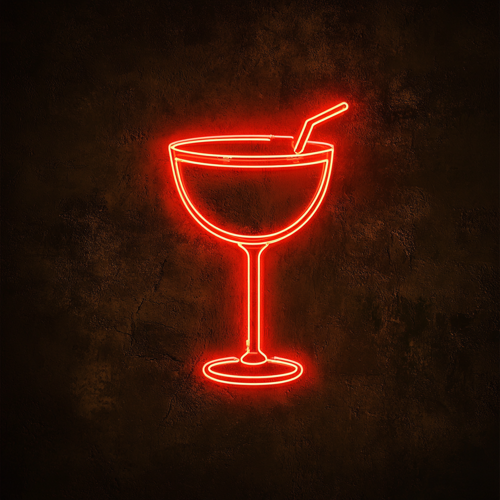 Frozen Margarita Glass - Red Neon Sign, 24 Inches