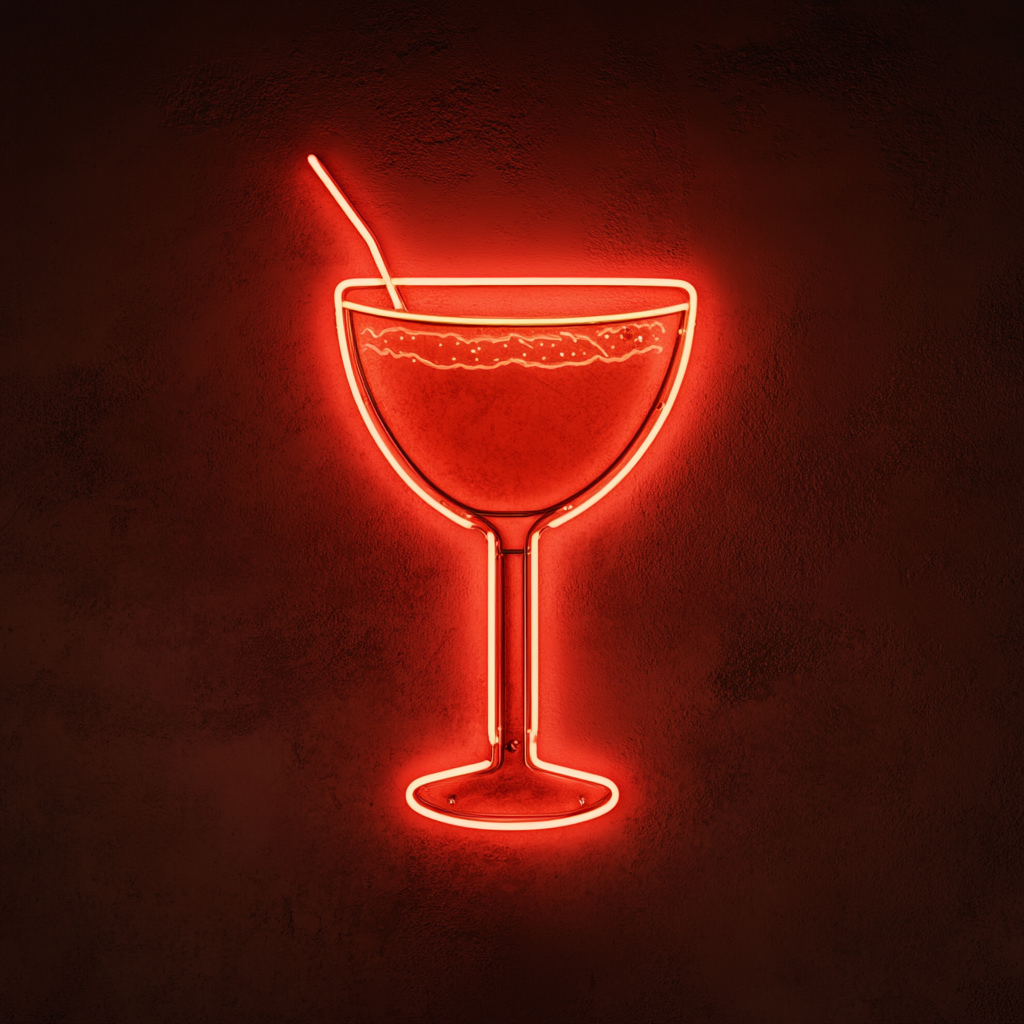 Frozen Margarita Glass - Red Neon Sign, 18 Inches