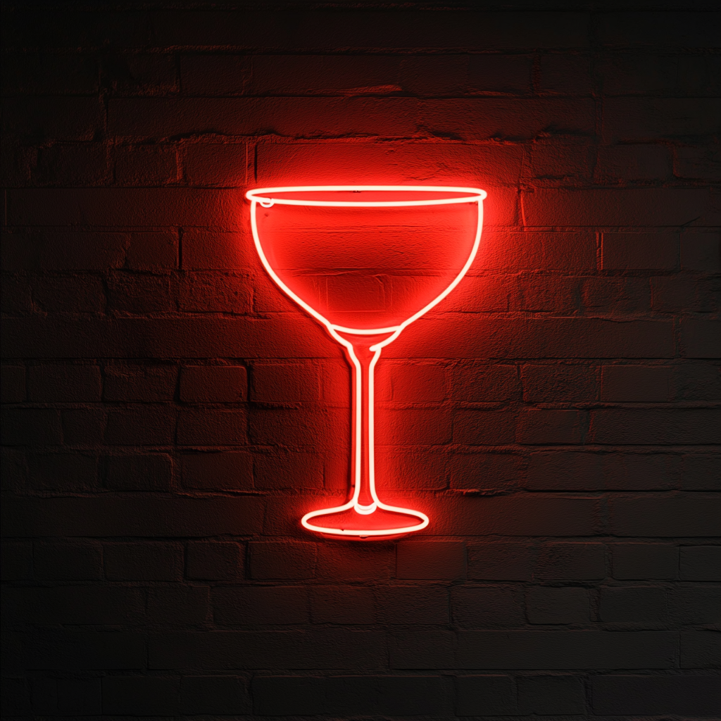 Frozen Margarita Glass - Red Neon Sign, 18 Inches
