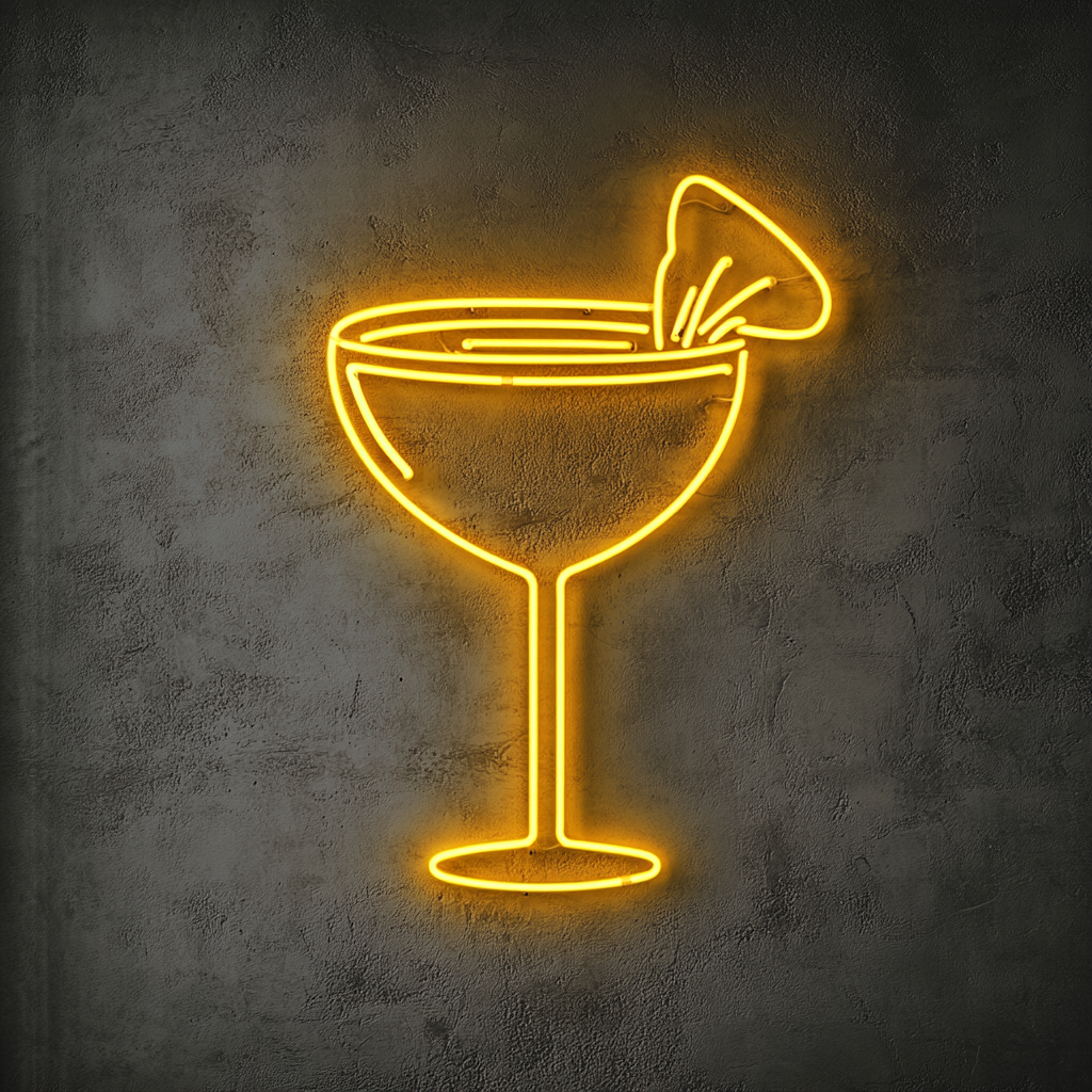 Frozen Margarita Glass - Yellow Neon Sign, 24 Inches