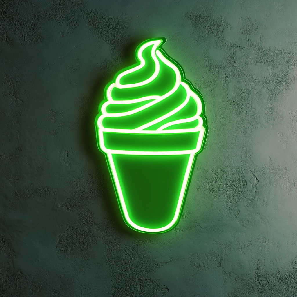 Frozen Yogurt Cup - Green Neon Sign, 18 Inches