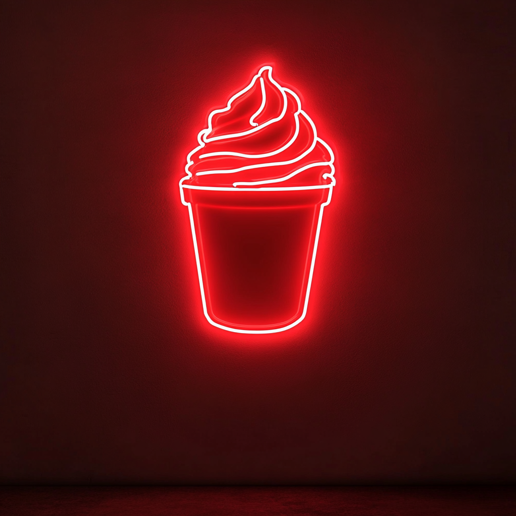 Frozen Yogurt Cup - Red Neon Sign, 18 Inches