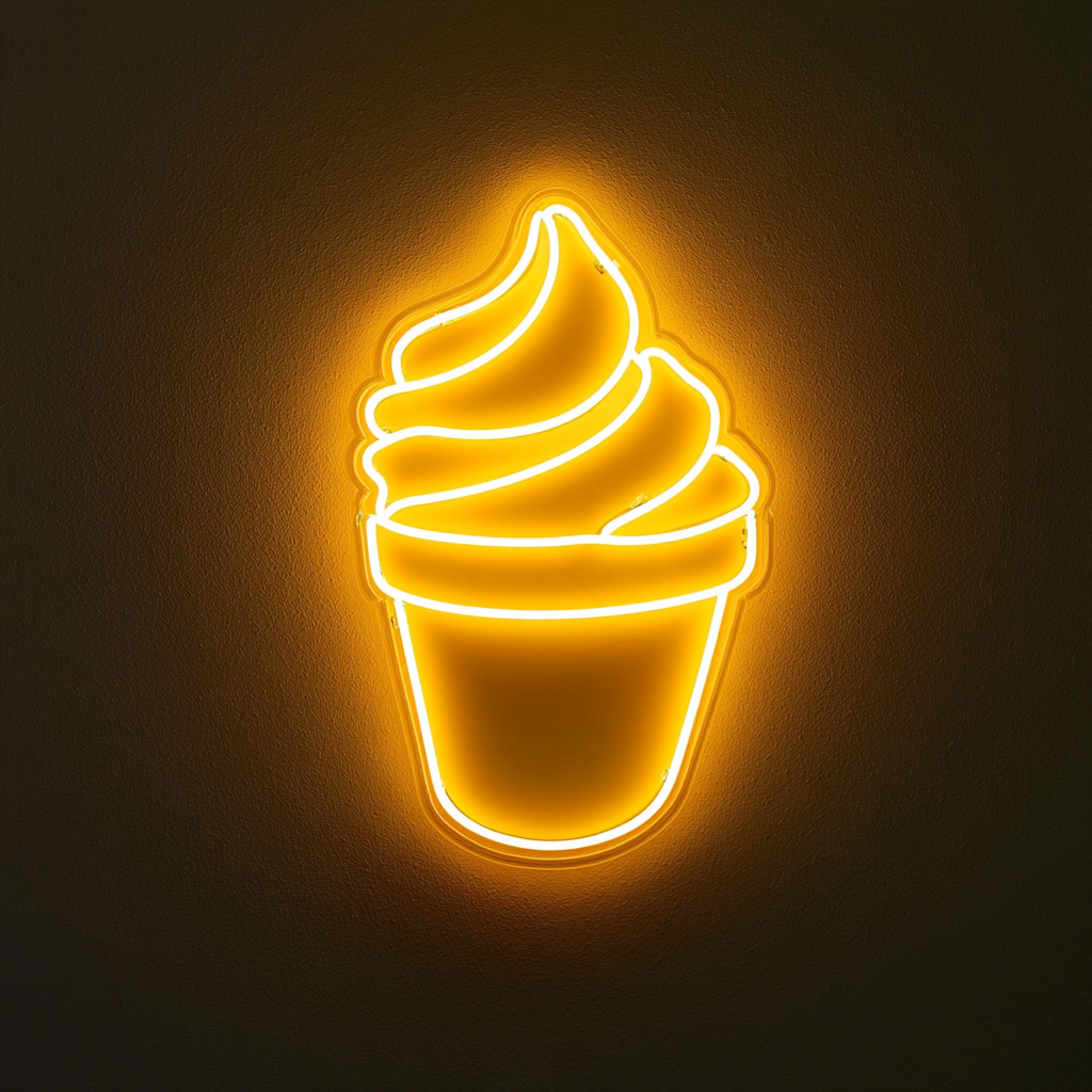 Frozen Yogurt Cup - Yellow Neon Sign, 18 Inches