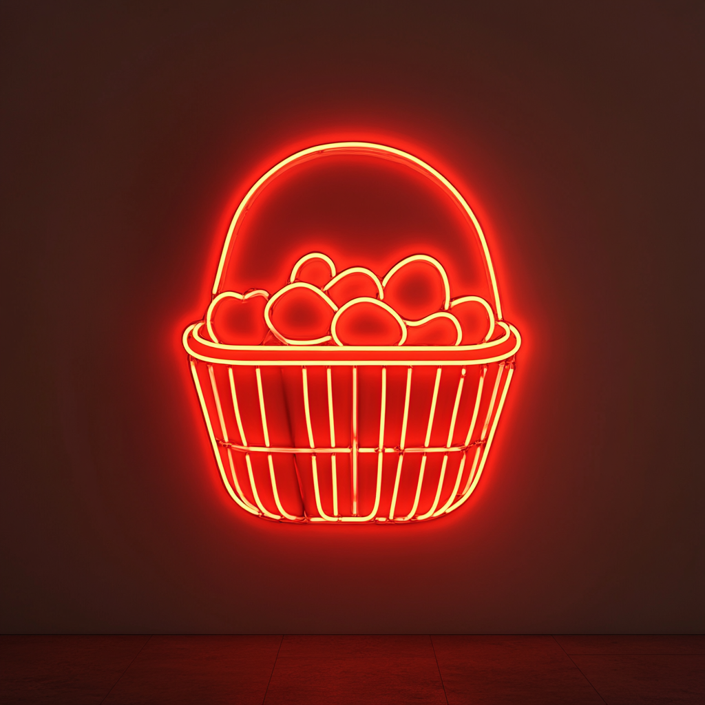 Fruit Basket - Red Neon Sign, 18 Inches