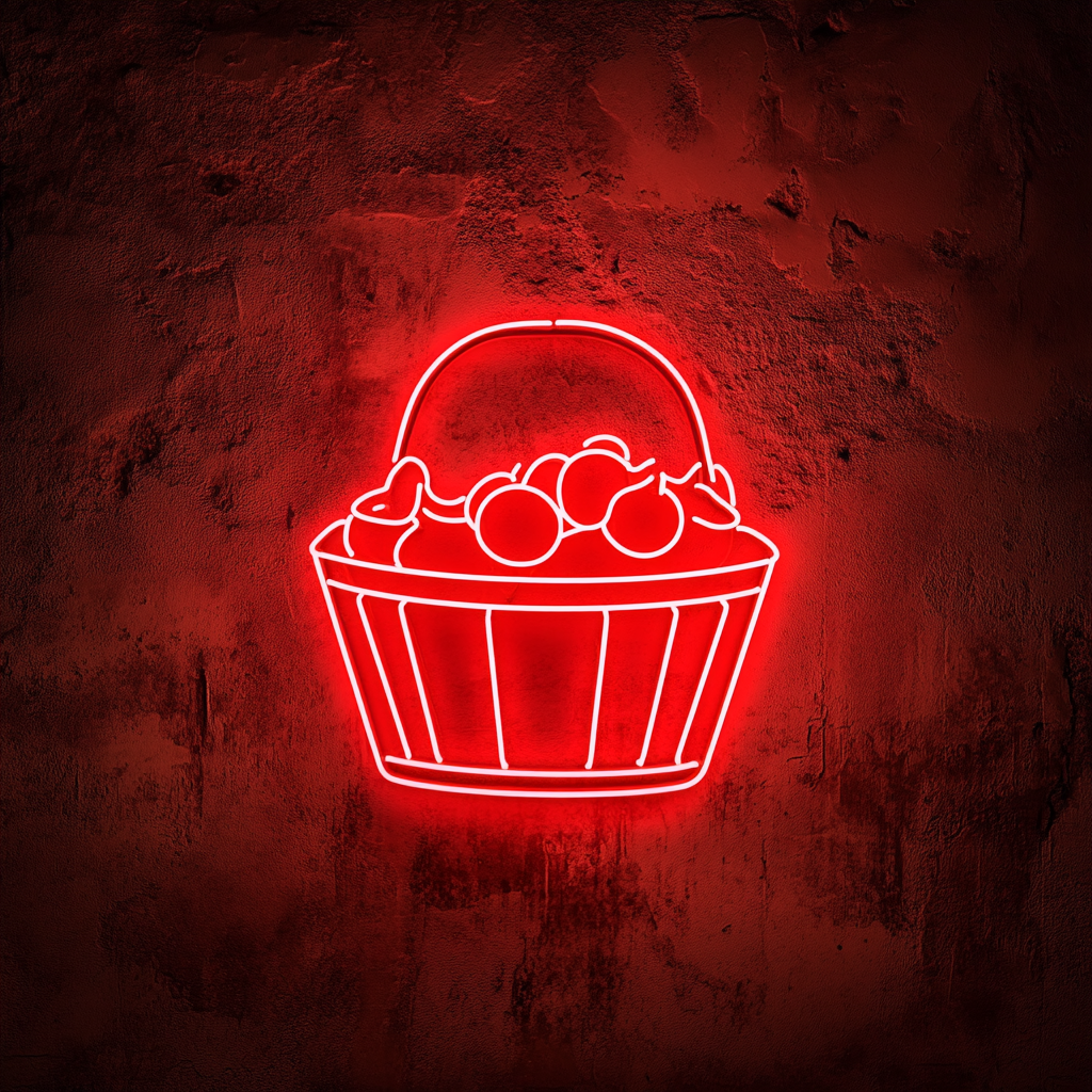 Fruit Basket - Red Neon Sign, 18 Inches