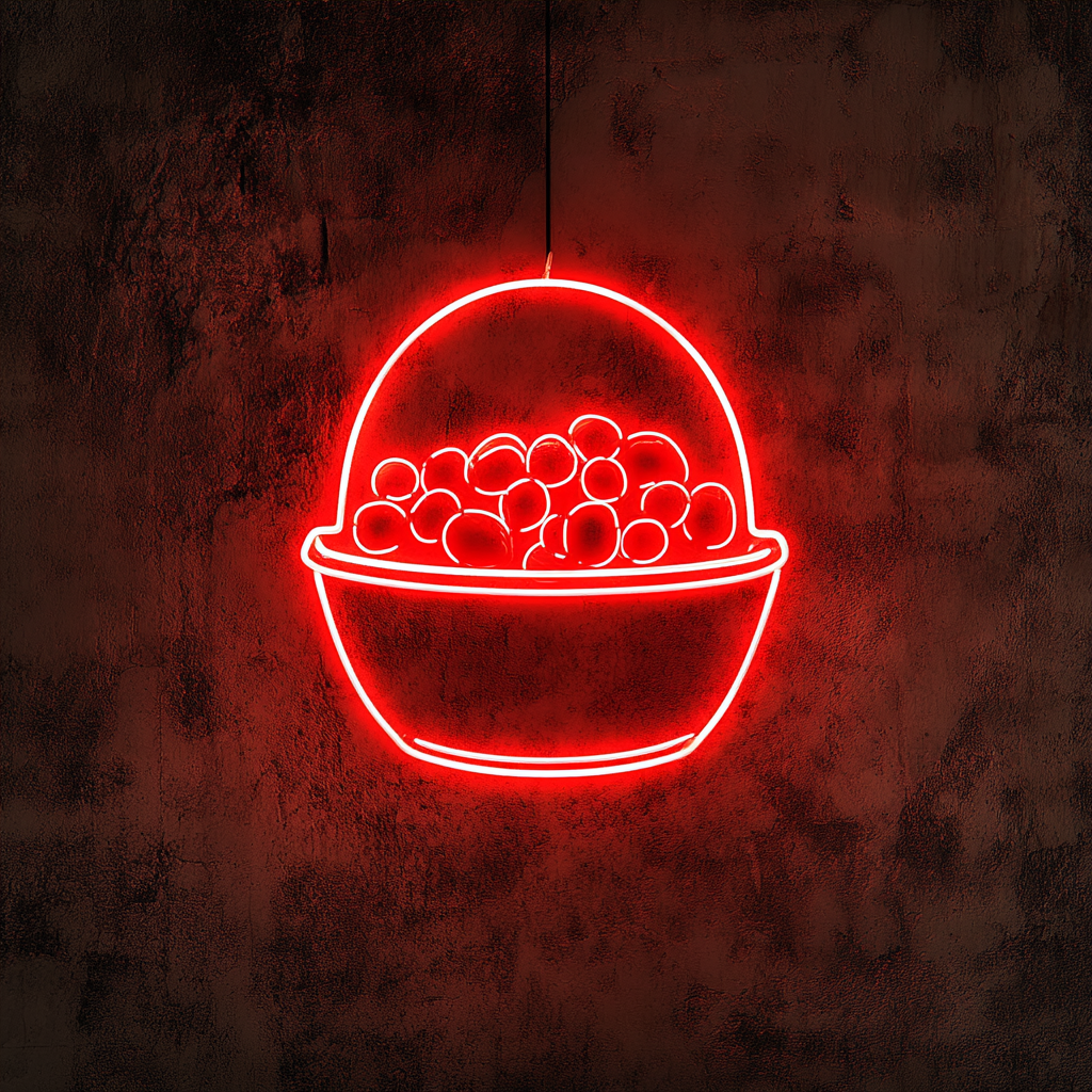 Fruit Basket - Red Neon Sign, 18 Inches