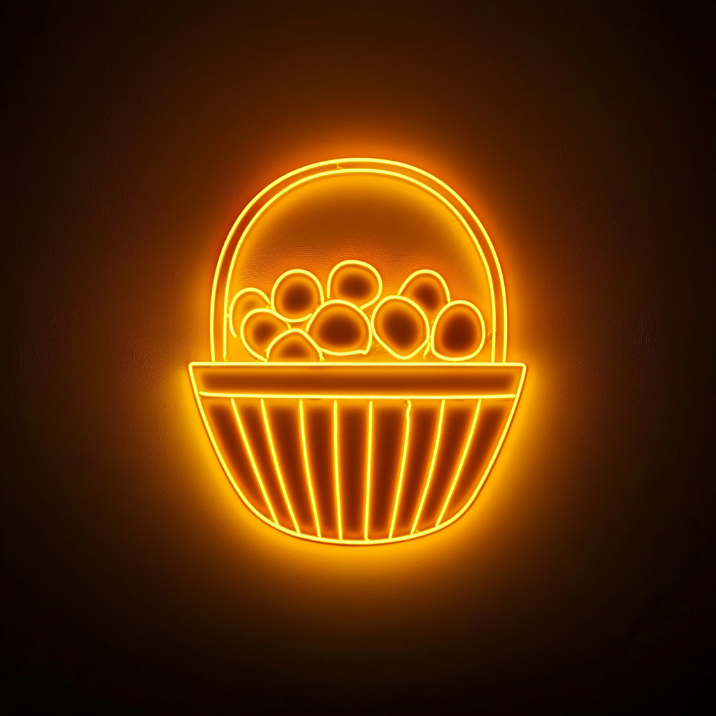Fruit Basket - Yellow Neon Sign, 18 Inches