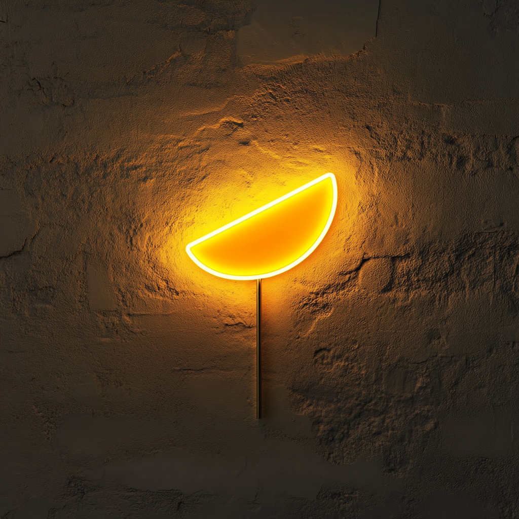 Fruit Skewer with Melon - Yellow Neon Sign, 18 Inches