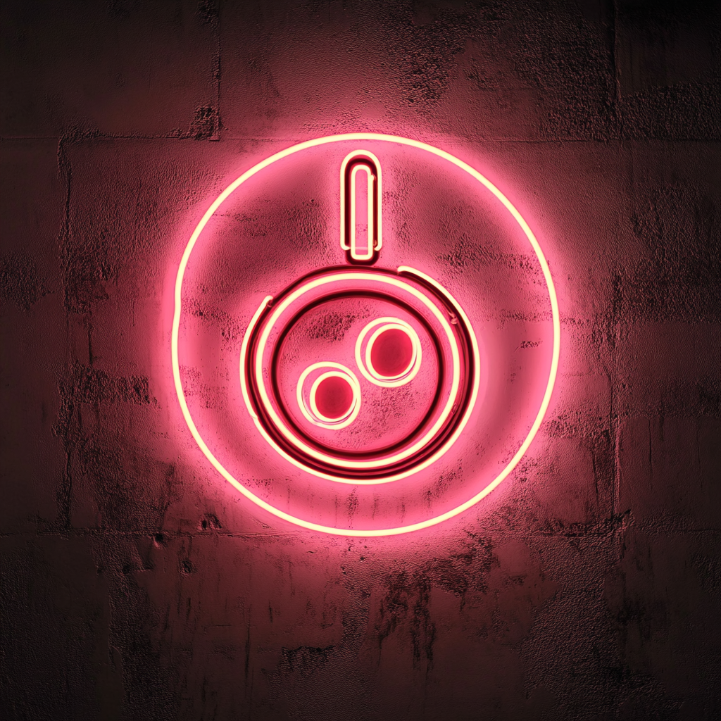 Frying Pan with Eggs - Pink Neon Sign, 18 Inches
