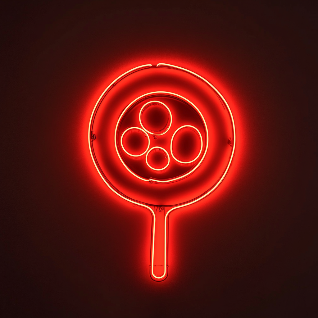 Frying Pan with Eggs - Red Neon Sign, 24 Inches