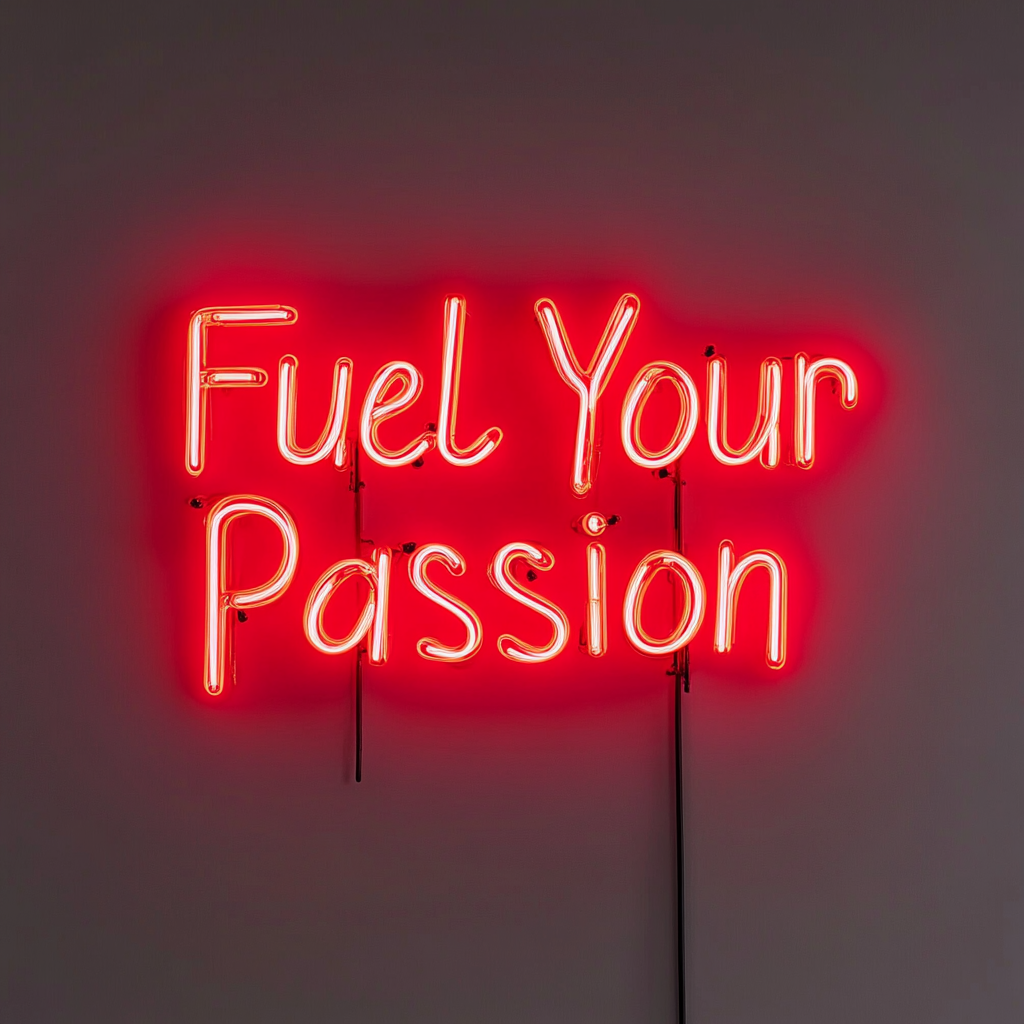 "Fuel Your Passion" - Red Neon Sign, 24 Inches