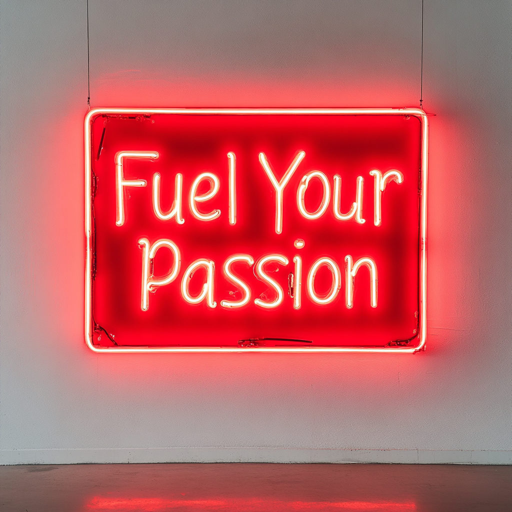 "Fuel Your Passion" - Red Neon Sign, 24 Inches