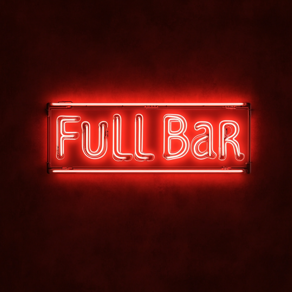 "Full Bar" - Red Neon Sign, 24 Inches