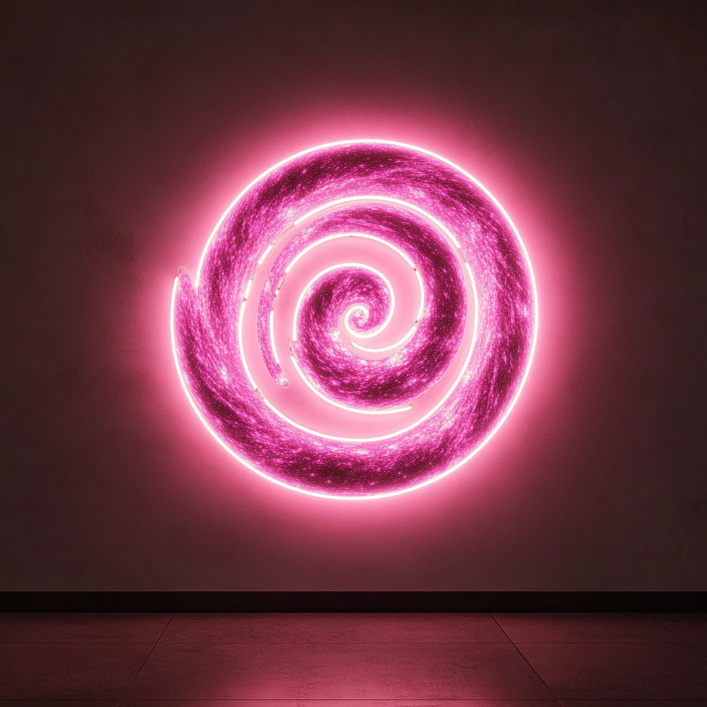 Galaxy Swirl - Pink Neon Sign, 18 Inches