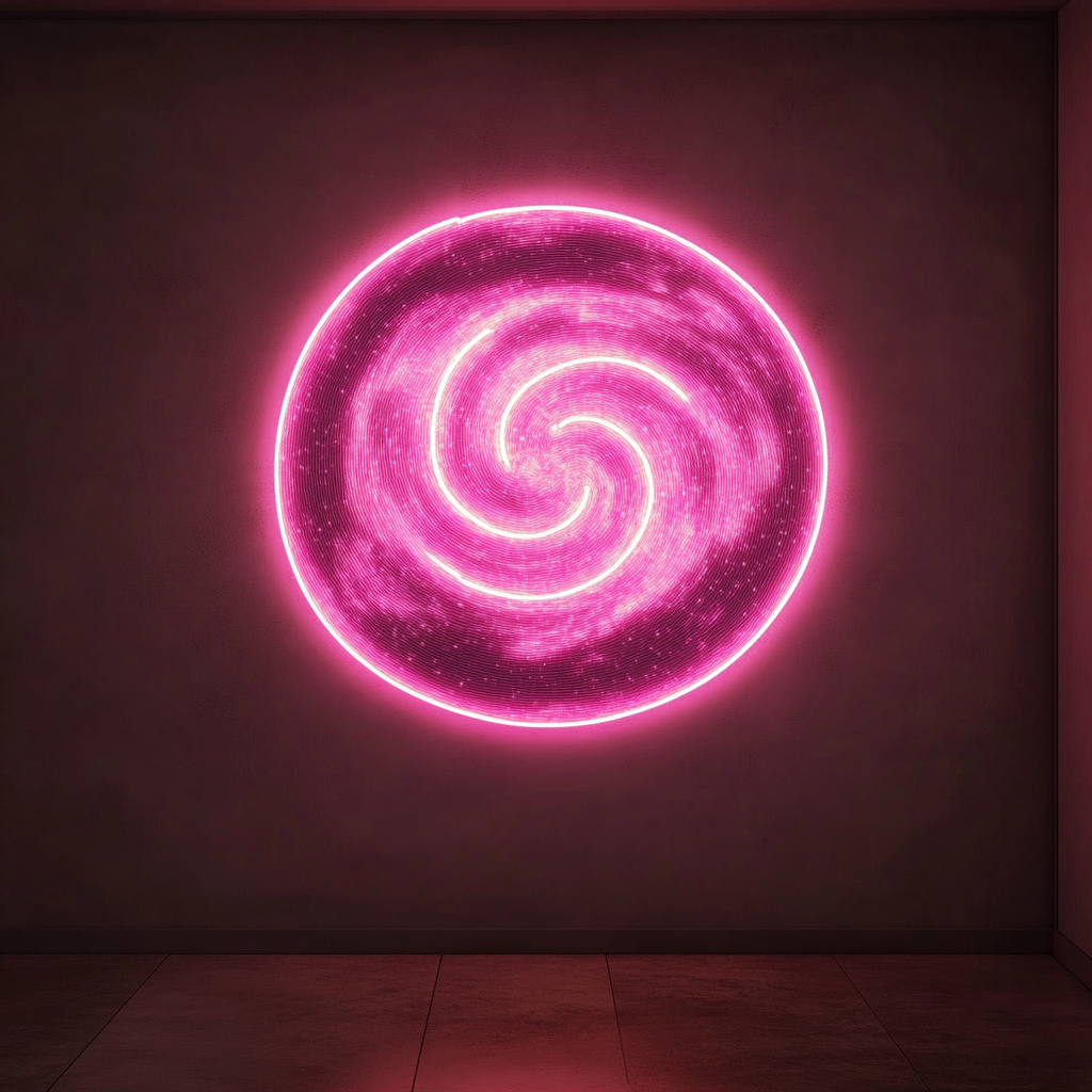 Galaxy Swirl - Pink Neon Sign, 18 Inches