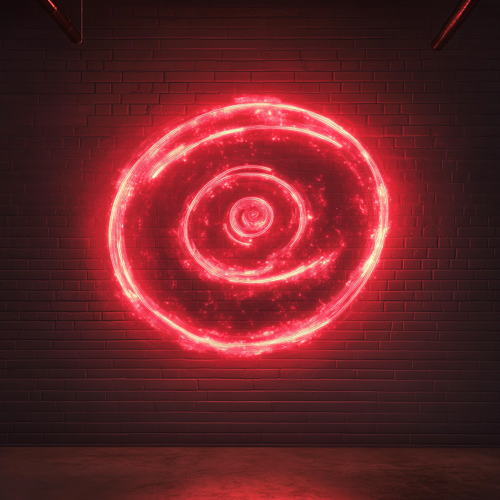 Galaxy Swirl - Red Neon Sign, 24 Inches
