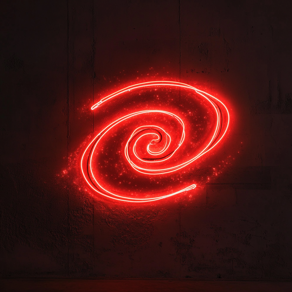 Galaxy Swirl - Red Neon Sign, 24 Inches