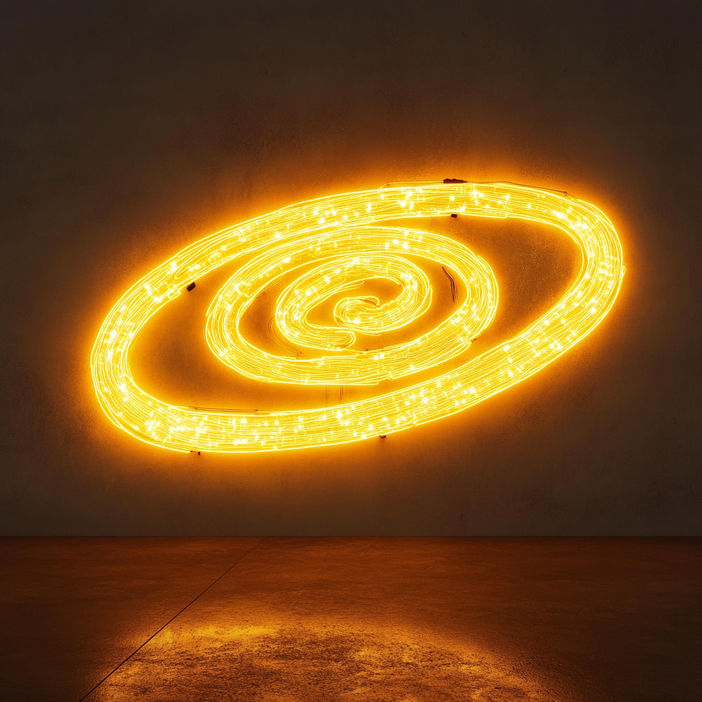 Galaxy Swirl - Yellow Neon Sign, 18 Inches