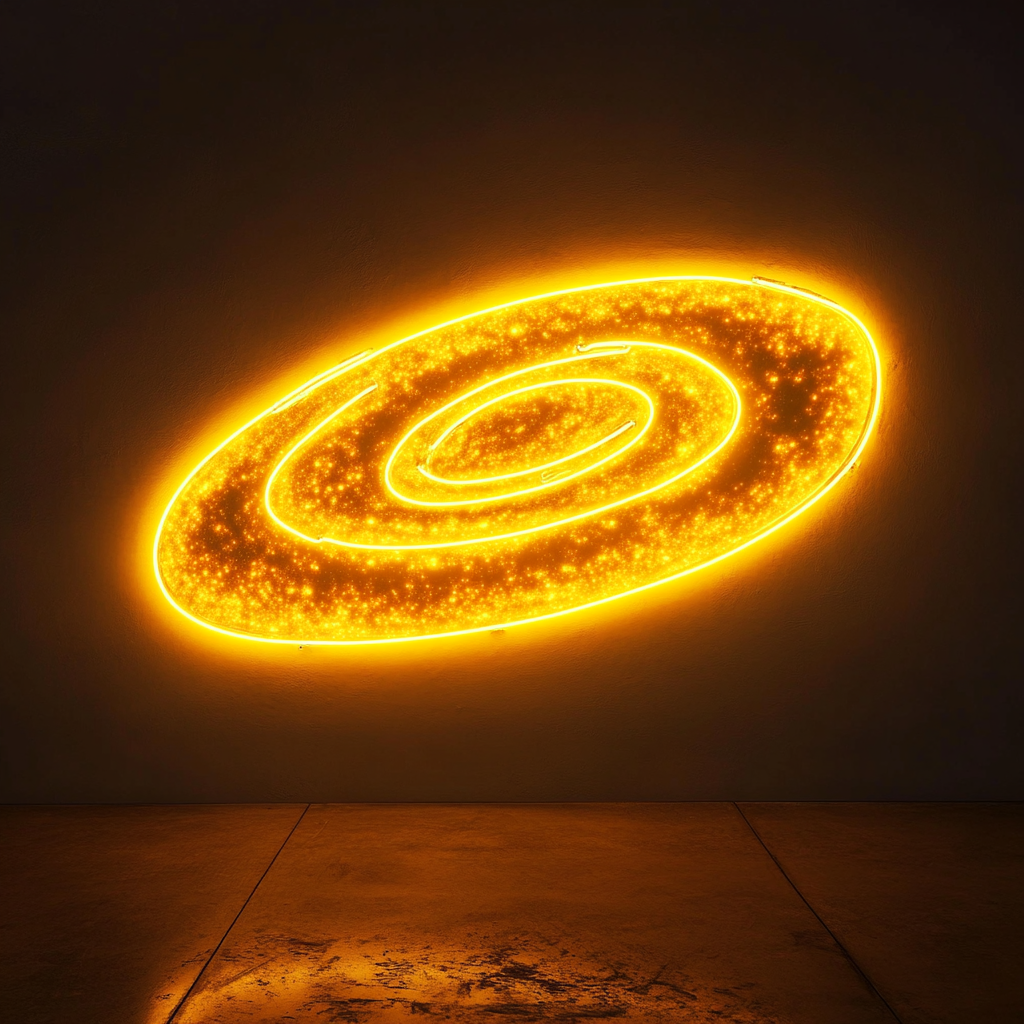 Galaxy Swirl - Yellow Neon Sign, 18 Inches