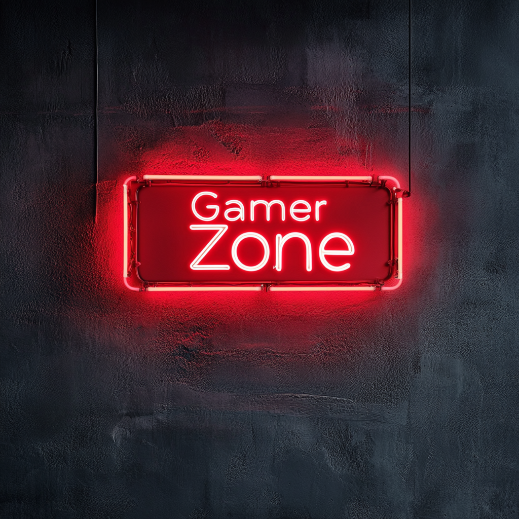 Gamer Zone - Red Neon Sign, 24 Inches