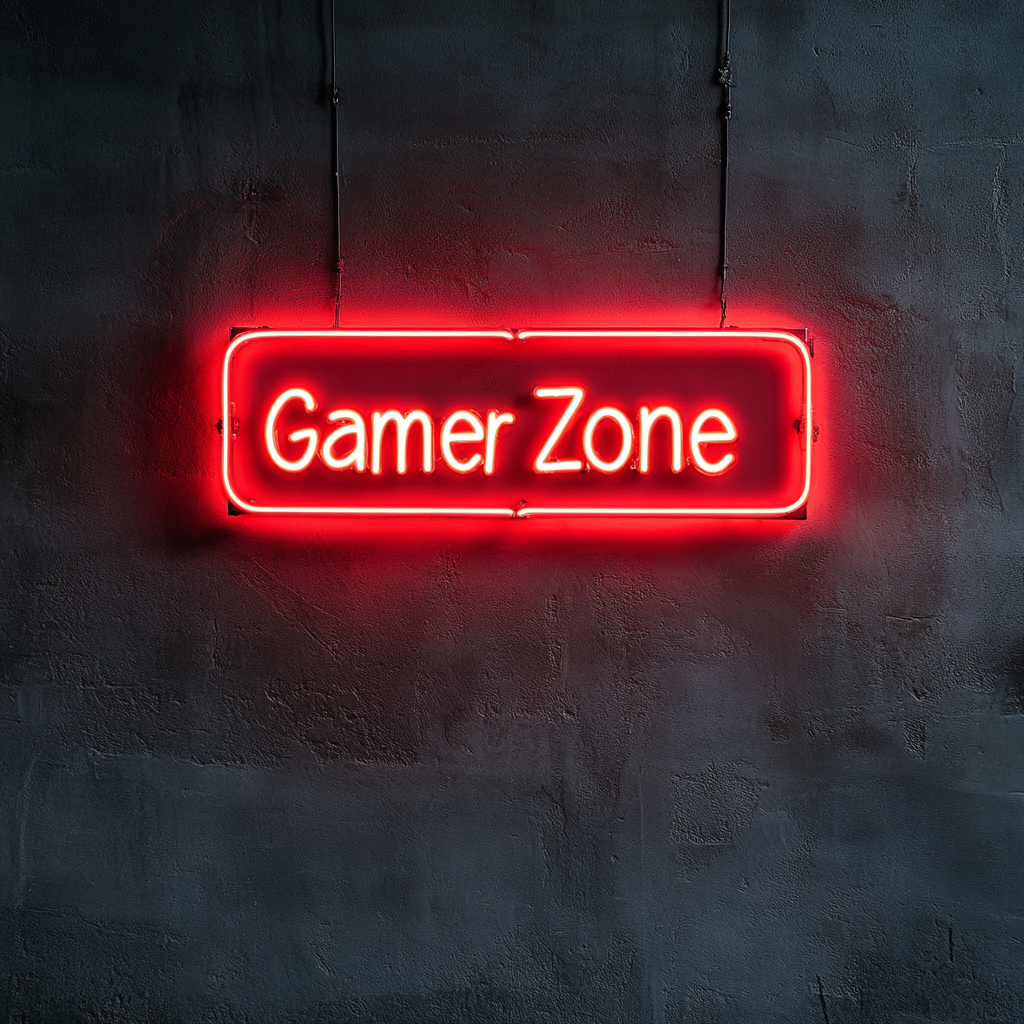 Gamer Zone - Red Neon Sign, 24 Inches