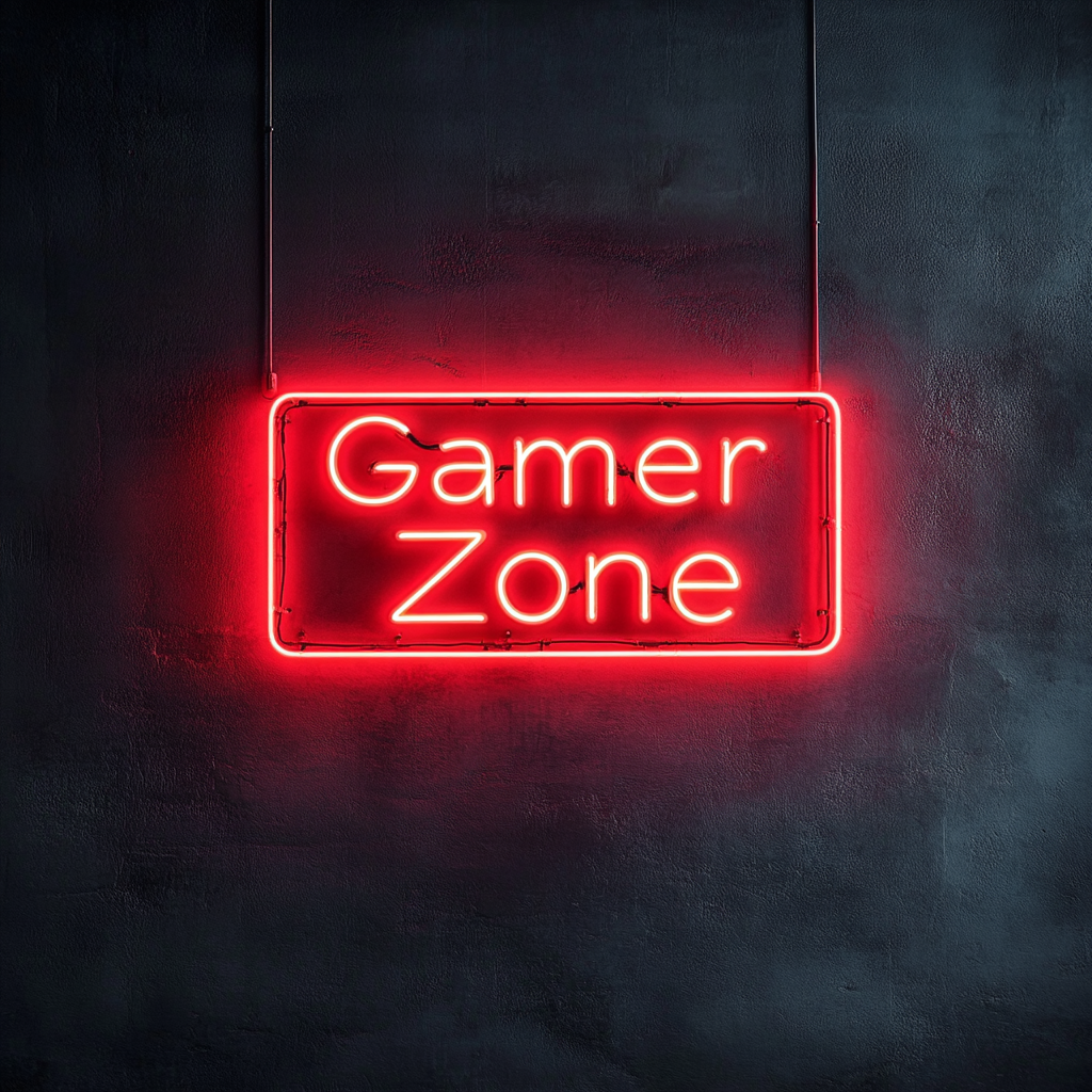 Gamer Zone - Red Neon Sign, 24 Inches