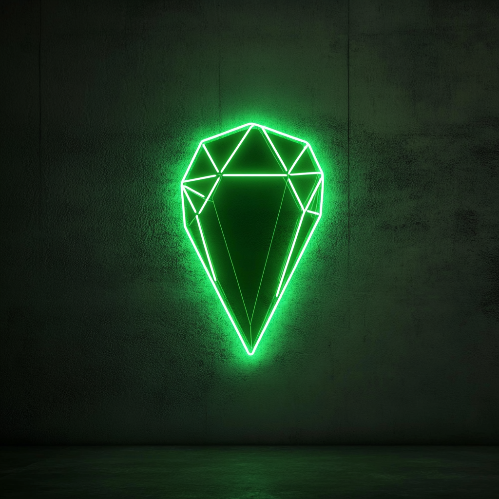 Gemstone - Green Neon Sign, 24 Inches