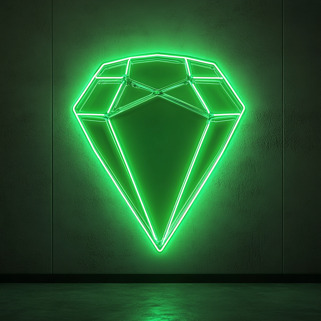 Gemstone - Green Neon Sign, 24 Inches