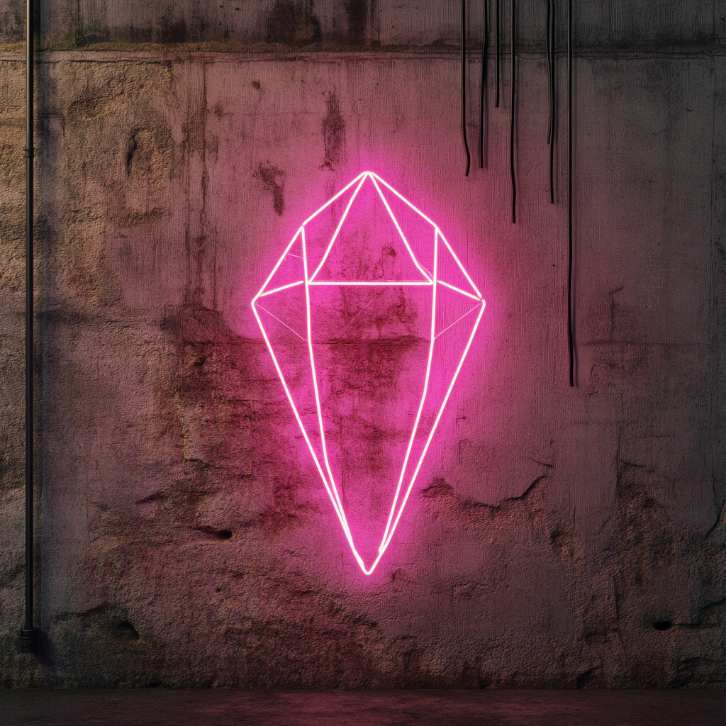 Gemstone - Pink Neon Sign, 18 Inches