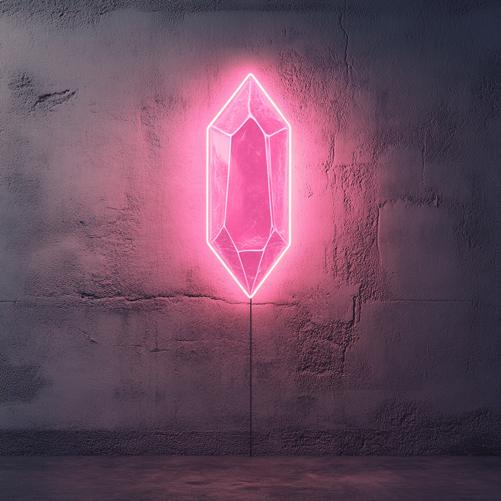 Gemstone - Pink Neon Sign, 24 Inches