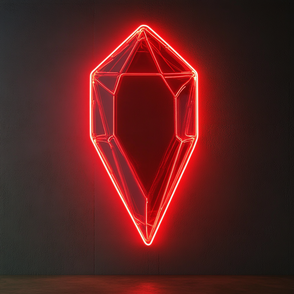 Gemstone - Red Neon Sign, 18 Inches