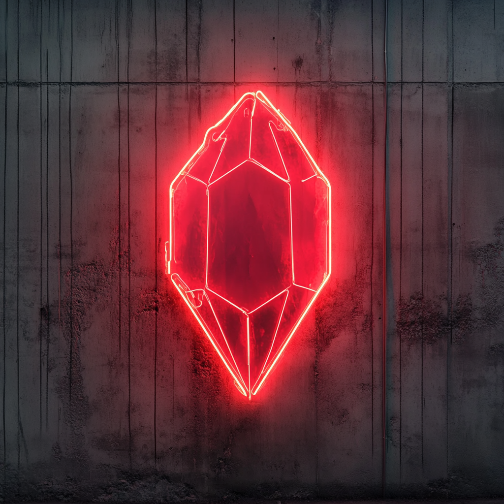 Gemstone - Red Neon Sign, 18 Inches