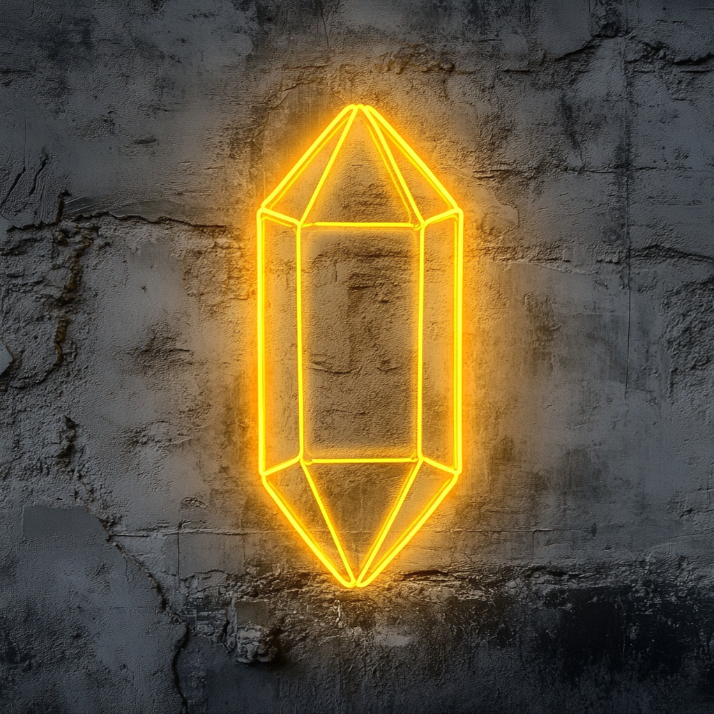 Gemstone - Yellow Neon Sign, 24 Inches