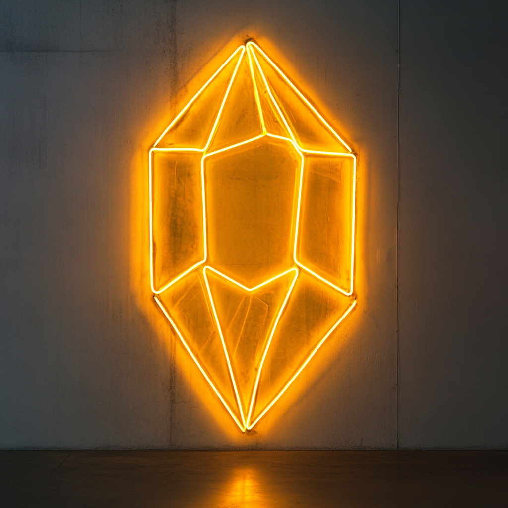 Gemstone - Yellow Neon Sign, 24 Inches