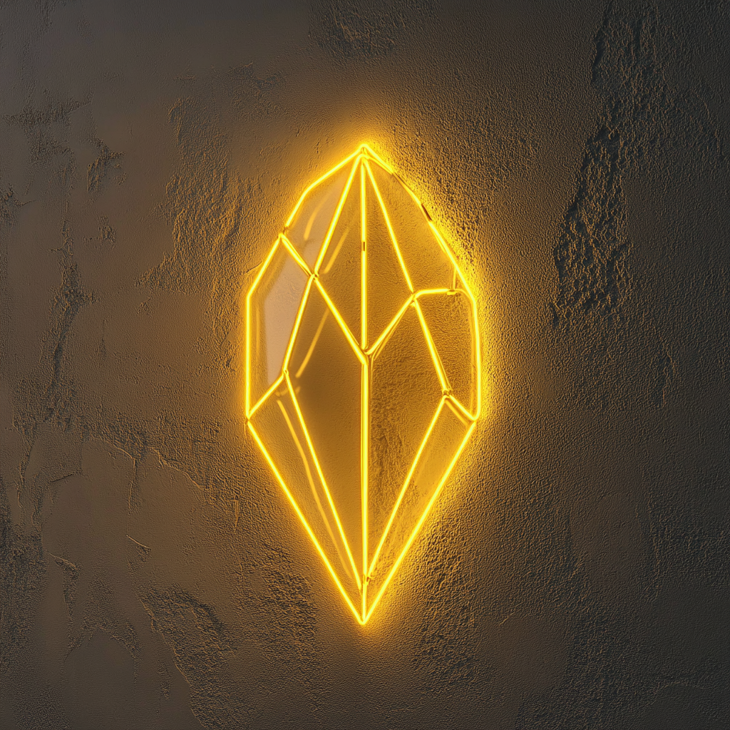 Gemstone - Yellow Neon Sign, 18 Inches