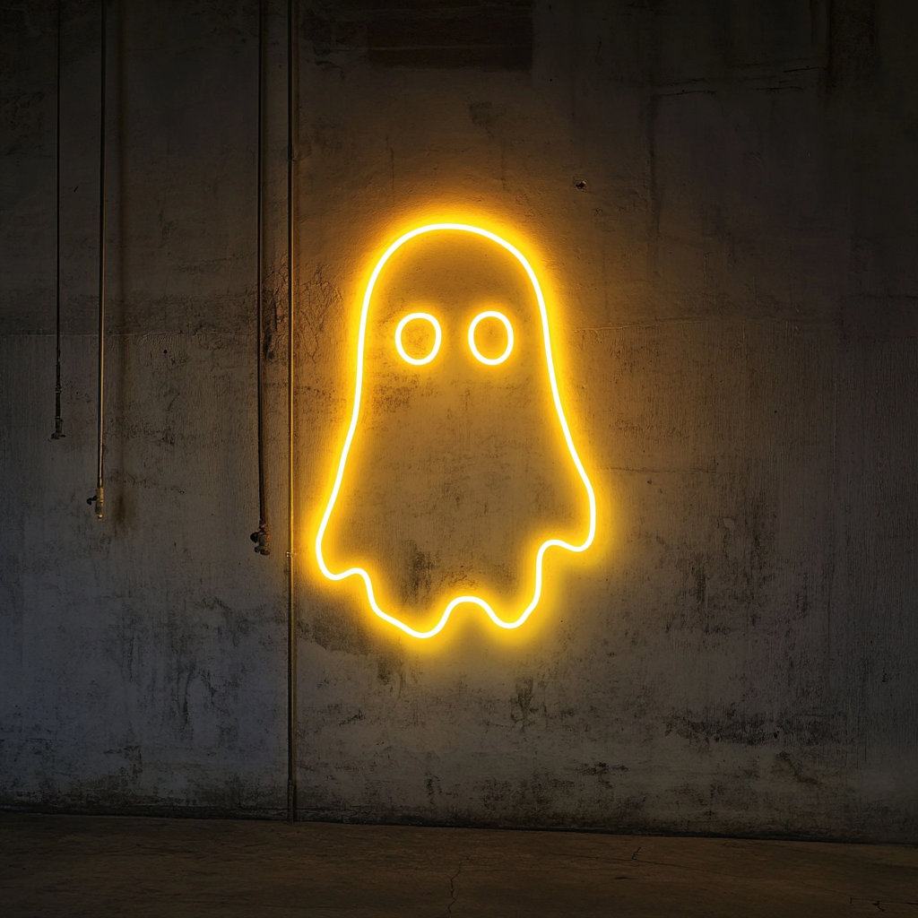 Ghost - Yellow Neon Sign, 24 Inches