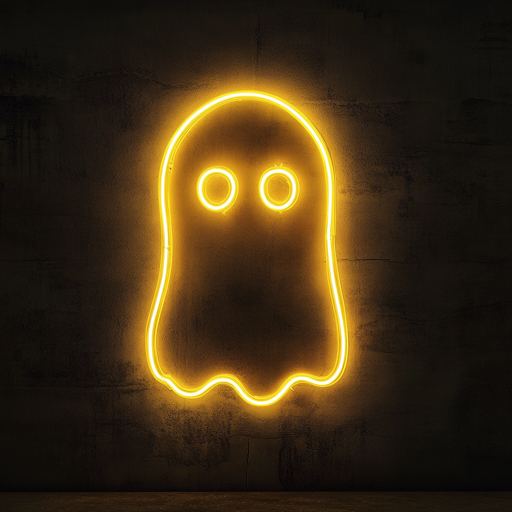 Ghost - Yellow Neon Sign, 24 Inches