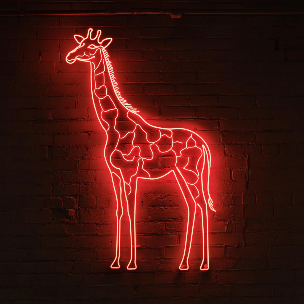 Giraffe - Red Neon Sign, 24 Inches