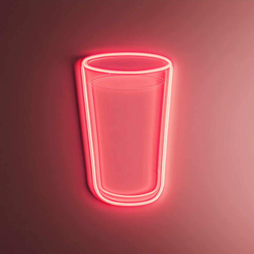 Glass of Milk - Pink Neon Sign, 24 Inches