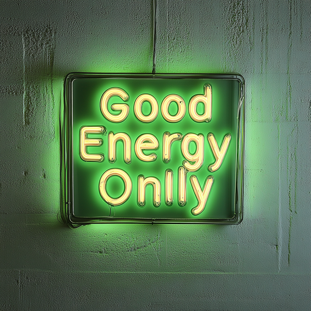 Good Energy Only - Green Neon Sign, 24 Inches