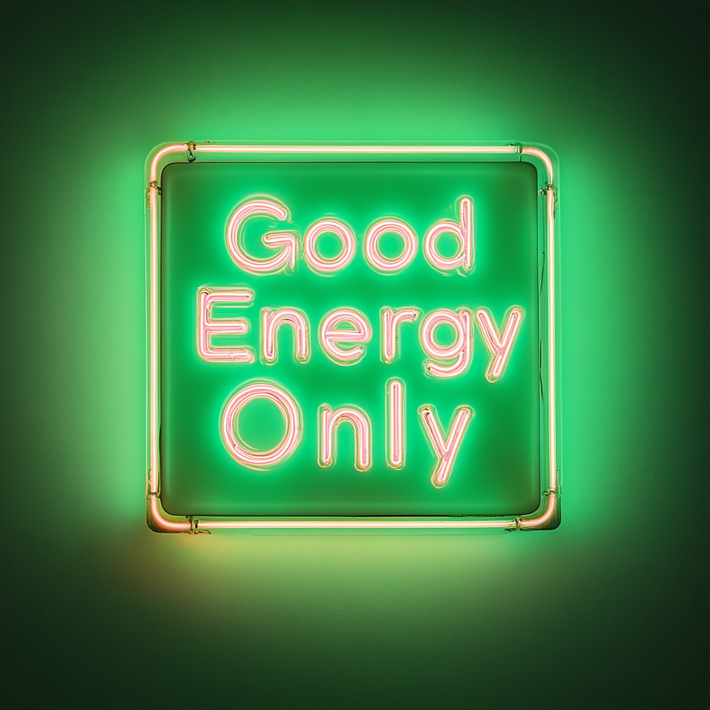 Good Energy Only - Green Neon Sign, 18 Inches