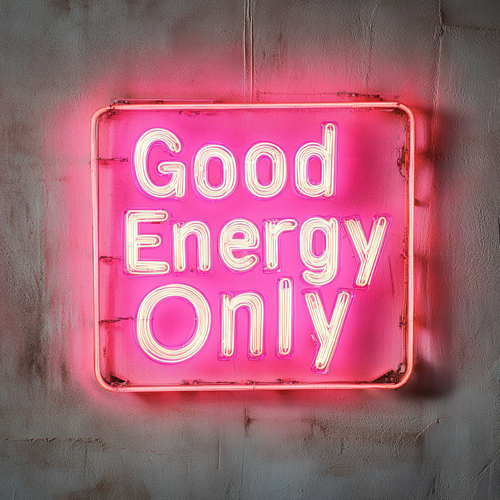 Good Energy Only - Pink Neon Sign, 18 Inches