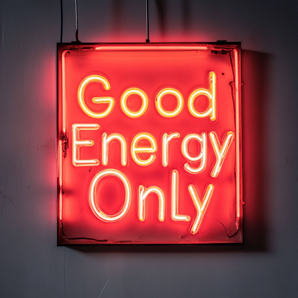 Good Energy Only - Red Neon Sign, 24 Inches