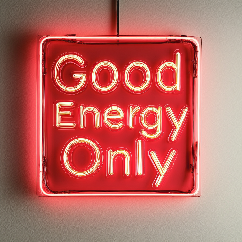 Good Energy Only - Red Neon Sign, 24 Inches