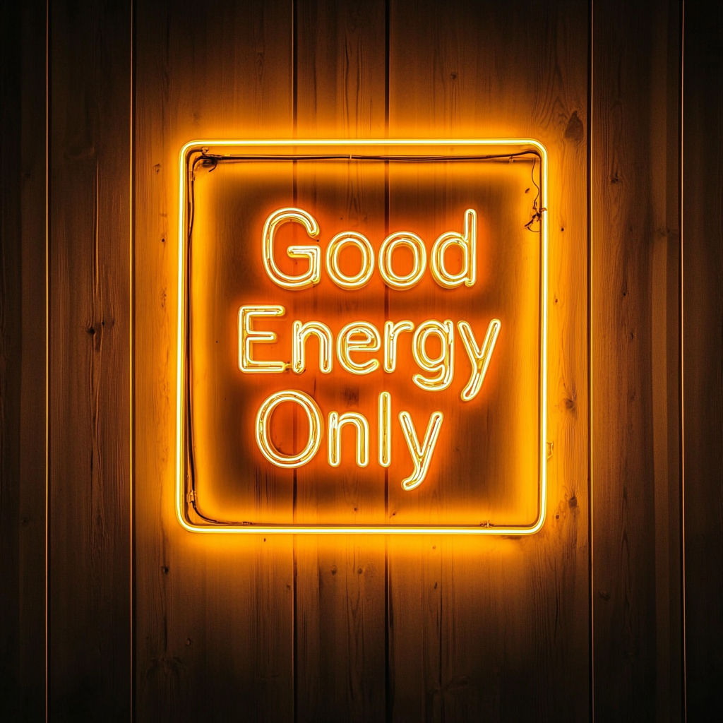 Good Energy Only - Yellow Neon Sign, 24 Inches