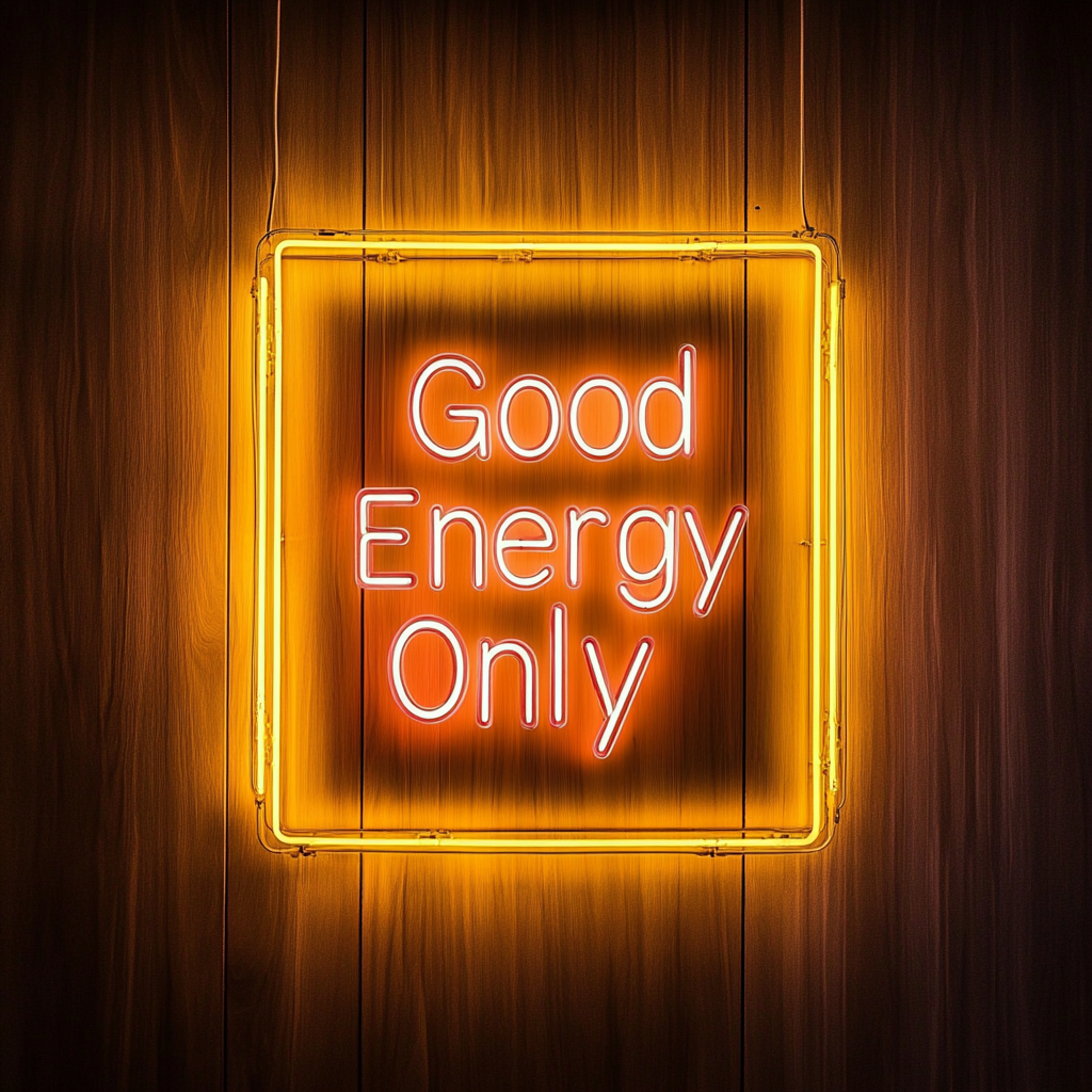 Good Energy Only - Yellow Neon Sign, 18 Inches