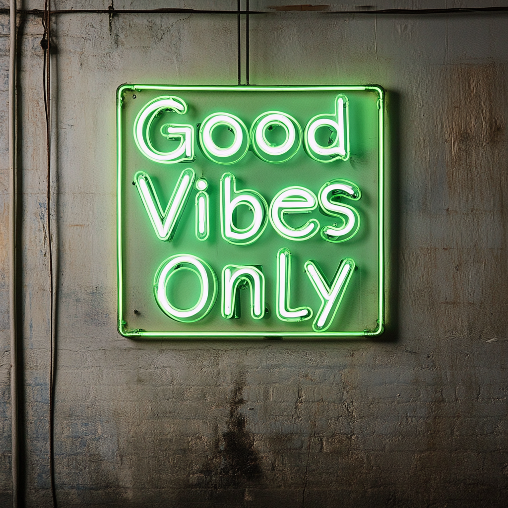 Good Vibes - Green Neon Sign, 24 Inches